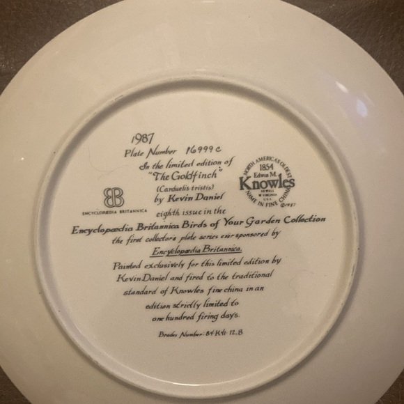 Collector plates Encyclopedia Britannica Birds of your Garden set of 4 - Picture 9 of 9